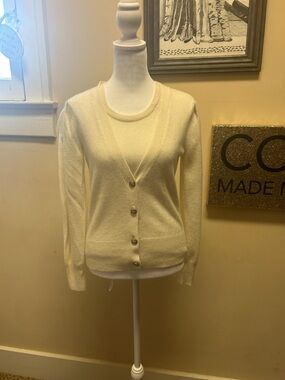 100% cashmere cardigan and shell